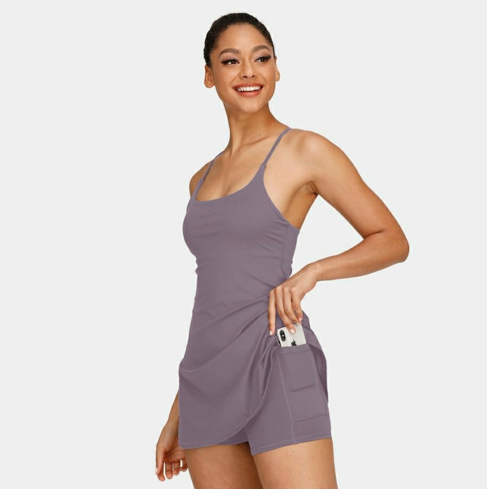 BNWT exercise dress, lilac chocolate/ mauve - Picture 2 of 4